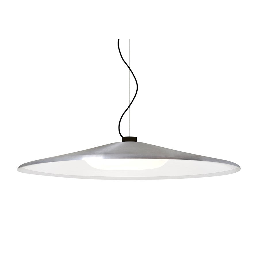 Besa Lighting Swan 24in 1-Light LED Pendant | Black and Silver Metal/Glass | Kitchen Island & Dining Room | 24 x 24 x 3 in | Model 1KX-SWANSL-LED-BK
