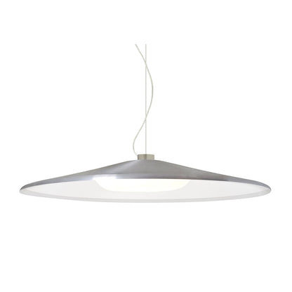 Besa Lighting Swan 24in 1-Light LED Pendant | Satin Nickel and Silver Metal/Glass | Kitchen Island & Dining Room | Model 1KX-SWANSL-LED-SN