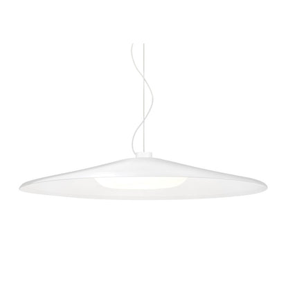 Besa Lighting Swan 24in 1-Light LED Pendant | Farmhouse Modern White and White Glass | Kitchen Island & Dining Room | Model 1KX-SWANWH-LED-WH