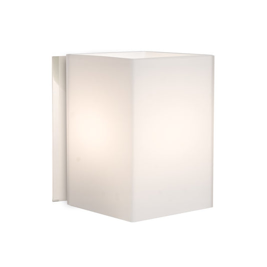 Besa Lighting Tito 5in 1-Light LED Wall Sconce | Contemporary Chrome and White Opal Glass | Bathroom & Vanity | 5 x 5 x 5 in | Model 1SW-TITO07-LED-CR
