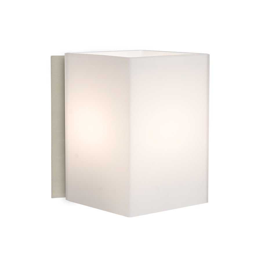 Besa Lighting Tito 5in 1-Light LED Wall Sconce | Contemporary Satin Nickel and White Opal Glass | Bathroom & Vanity | Model 1SW-TITO07-LED-SN