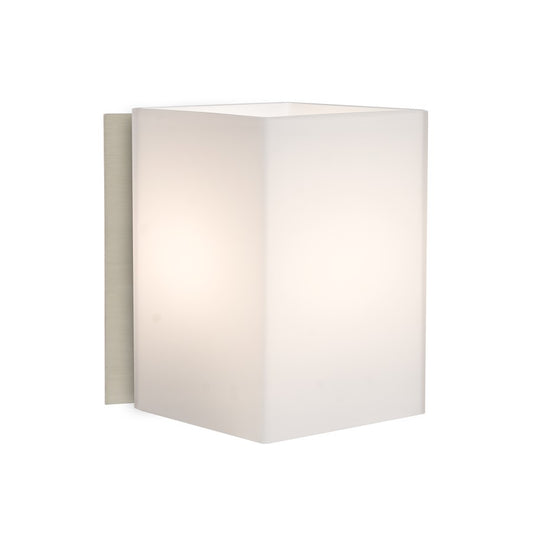 Besa Lighting Tito 5in 1-Light Wall Sconce | Contemporary Satin Nickel and White Opal Glass | Bathroom & Vanity | 5 x 5 x 5 in | Model 1SW-TITO07-SN