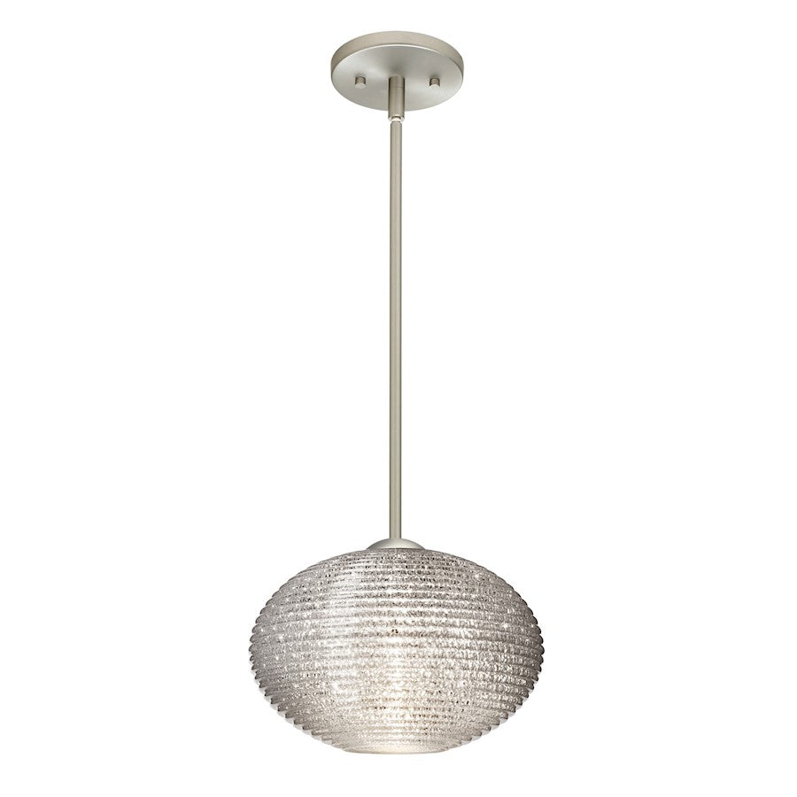 Besa Pape 12 1-Light LED Pendant | Contemporary Satin Nickel and Crystal Glass | Kitchen Island & Dining Room | Model 1TT-4913GL-LED-SN