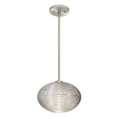 Besa Pape 12 1-Light LED Pendant | Contemporary Satin Nickel and Crystal Glass | Kitchen Island & Dining Room | Model 1TT-4913GL-LED-SN
