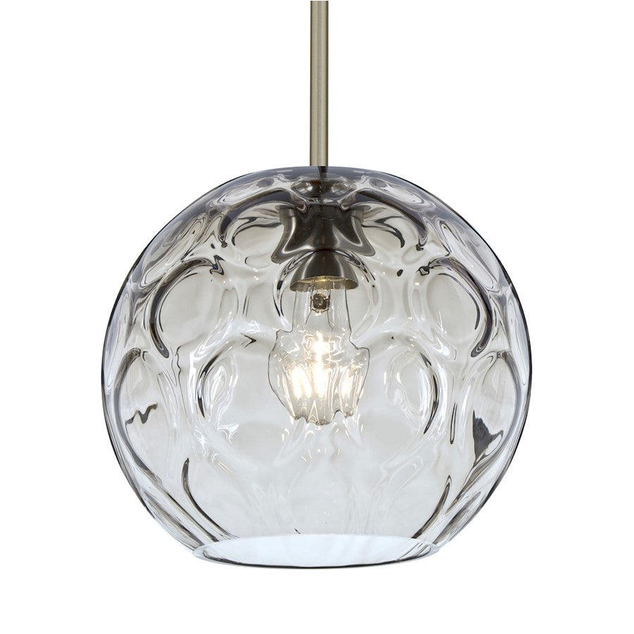 Besa Bombay 1-Light Pendant | Modern Satin Nickel and Clear Glass | Kitchen Island & Dining Room | 9.8 x 8.4 in | Model 1TT-BOMYCL-SN