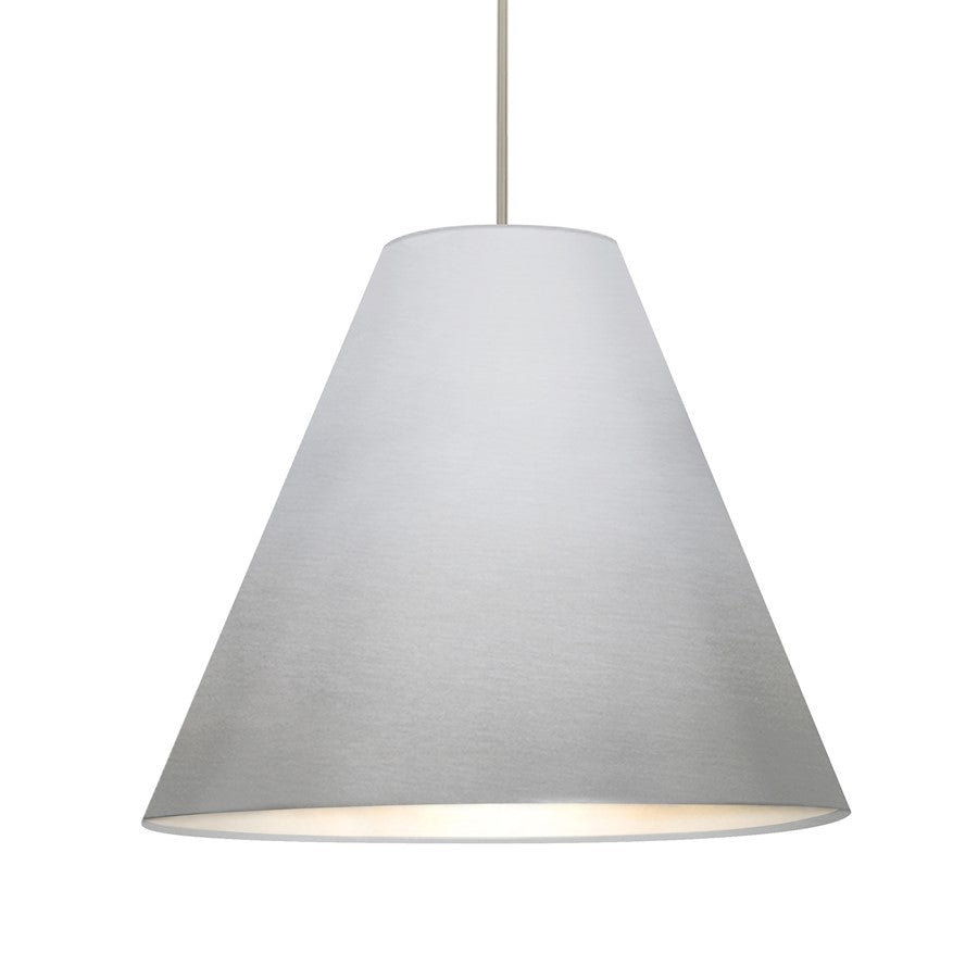 Besa Lighting Dylan 20in 1-Light LED Pendant | Industrial Satin Nickel and Silver Metal | Kitchen Island & Dining Room | Model 1TT-DYLANSL-LED-SN