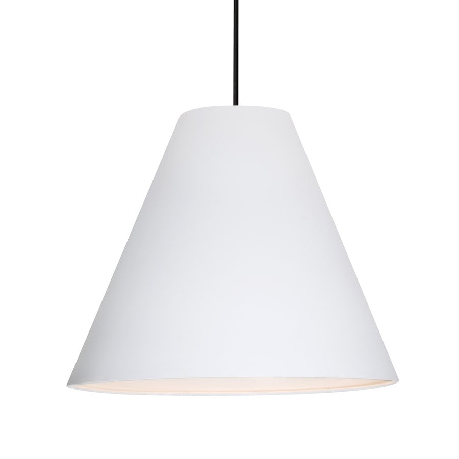 Besa Lighting Dylan 20in 1-Light LED Pendant | Industrial Black and White Metal | Kitchen Island & Dining Room | Model 1TT-DYLANWH-LED-BK