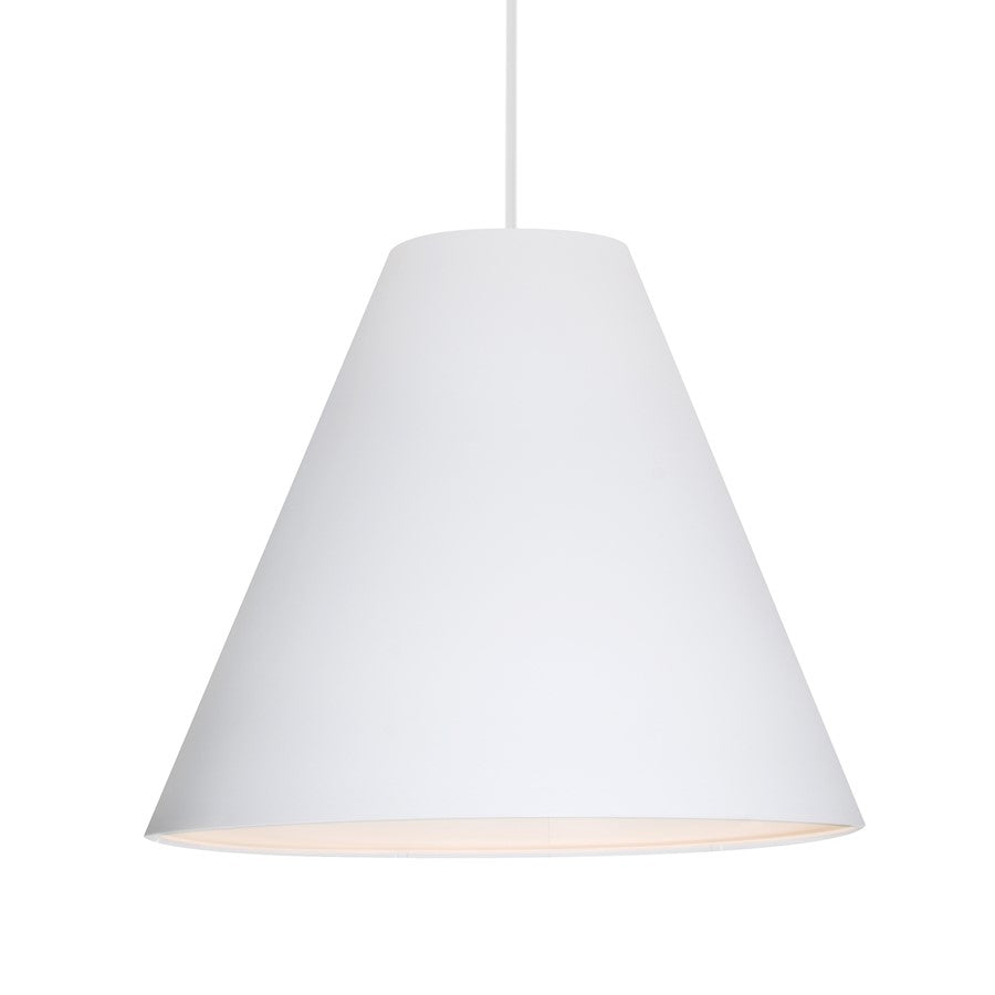 Besa Lighting Dylan 20in 1-Light LED Pendant | Industrial White and White Metal | Kitchen Island & Dining Room | Model 1TT-DYLANWH-LED-WH