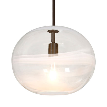 Besa Lighting Geno 1 Light Stem Pendant, Bronze/Clear - 1TT-GENOCL-BR