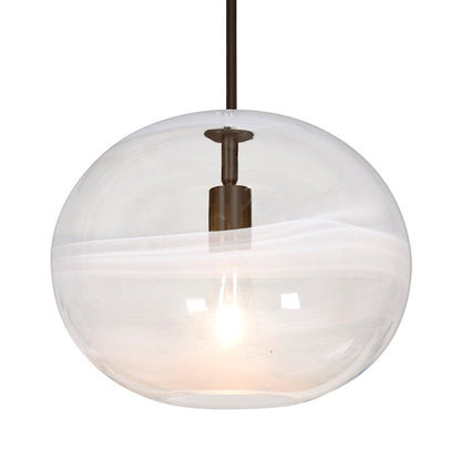 Besa Lighting Geno 13in 1-Light LED Stem Pendant | Contemporary Bronze and Clear Vapor Glass | Kitchen Island & Dining | Model 1TT-GENOCL-EDIL-BR
