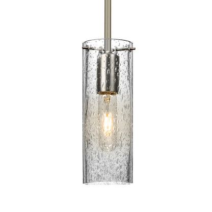 Besa Lighting Juni 10 1-Light Pendant | Transitional Satin Nickel and Clear Glass | Kitchen Island & Dining Room | 3.5 x 10 in | Model 1TT-JUNI10CL-SN