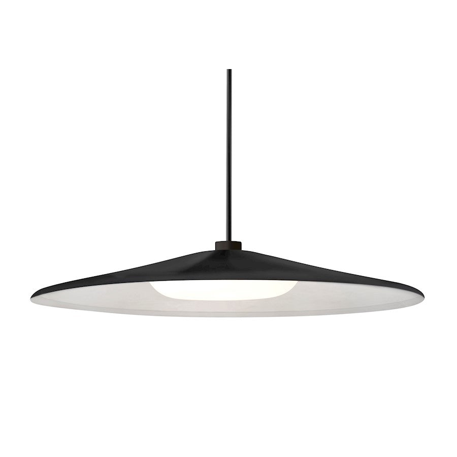 Besa Lighting Swan 24in 1-Light LED Pendant | Farmhouse Modern Black and Black Metal/Glass | Kitchen Island & Dining Room | Model 1TT-SWANBK-LED-BK