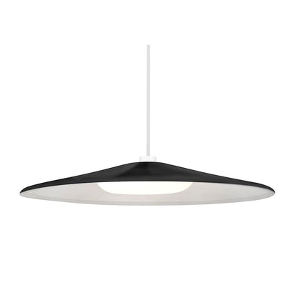 Besa Lighting Swan 24in 1-Light LED Pendant | White and Black Glass | Kitchen Island & Dining Room | 24.75 x 24.75 x 3.25 in | Model 1TT-SWANBK-LED-WH