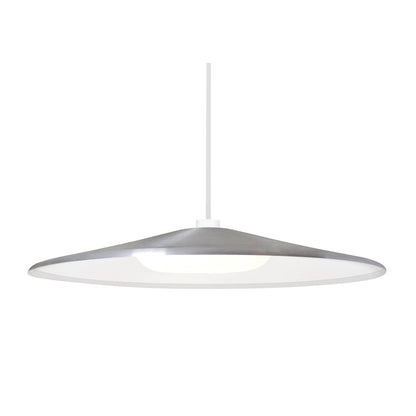 Besa Lighting Swan 1 Light Stem LED Pendant, White/Silver - 1TT-SWANSL-LED-WH