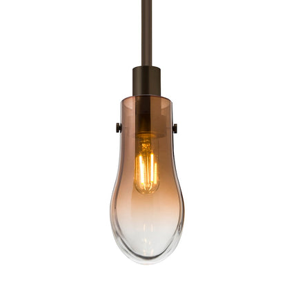 Besa Lighting Wish 1 Light Stem Pendant, Bronze/Beige - 1TT-WISHAM-BR