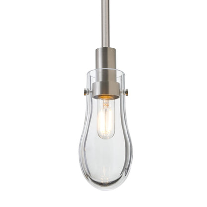 Besa Lighting Wish 1LT LED Stem Pendant, Satin Nickel/Clear - 1TT-WISHCL-EDIL-SN