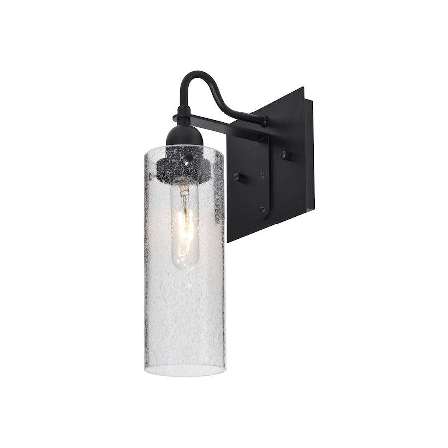 Besa Lighting Juni 10 1-Light Wall Sconce | Transitional Black and Clear Glass | Bedroom & Hallway Accent Light | Model 1WG-JUNI10CL-BK