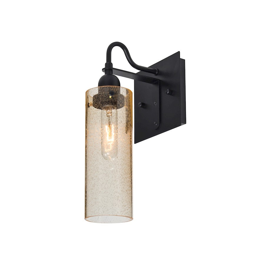 Besa Lighting Juni 10 1-Light Wall Sconce | Transitional Black and Gold Glass | Bedroom & Hallway Accent Light | Model 1WG-JUNI10GD-BK