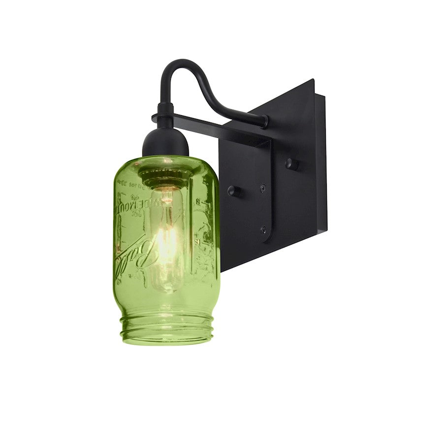 Besa Lighting Milo 4 1-Light Wall Sconce | Rustic Black and Gold Glass | Bathroom & Hallway | 7.25 x 5.9 x 10.75 in | Model 1WG-MILO4GR-BK