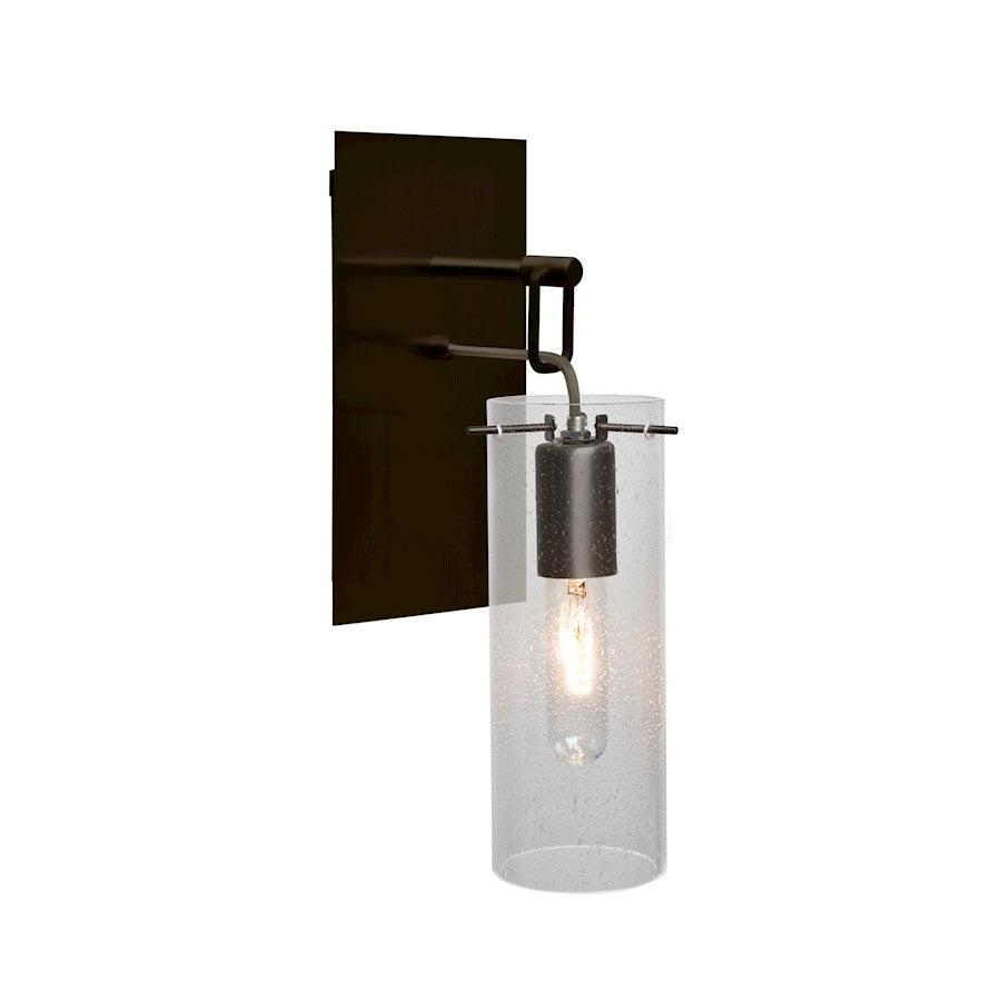 Besa Lighting Juni 10 10in 1-Light Wall Pendant | Transitional Brushed Bronze and Clear Glass | Hallway & Bedroom Accent | Model 1WP-JUNI10CL-BR
