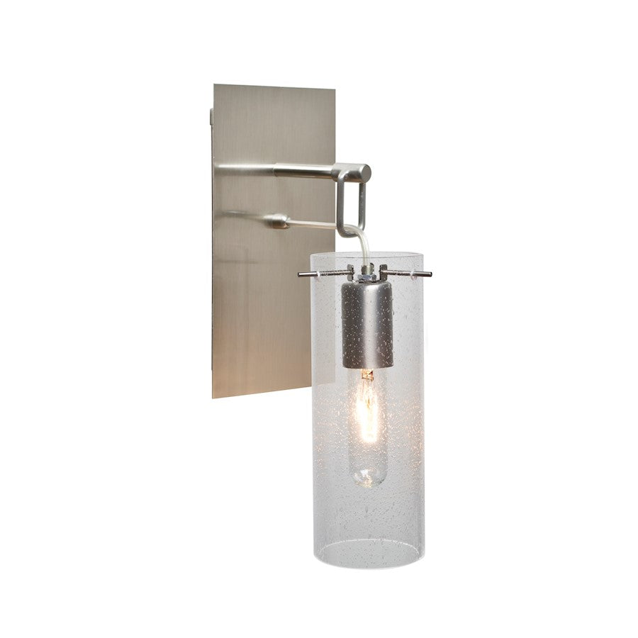 Besa Lighting Juni 10 10in 1-Light Wall Pendant | Transitional Satin Nickel and Clear Glass | Hallway & Bedroom Accent | Model 1WP-JUNI10CL-SN