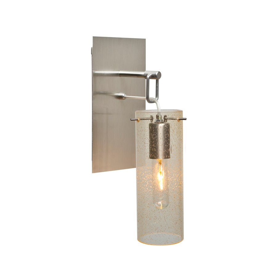 Besa Lighting Juni 10 10in 1-Light Wall Pendant | Transitional Satin Nickel and Gold Glass | Hallway & Bedroom Accent | Model 1WP-JUNI10GD-SN