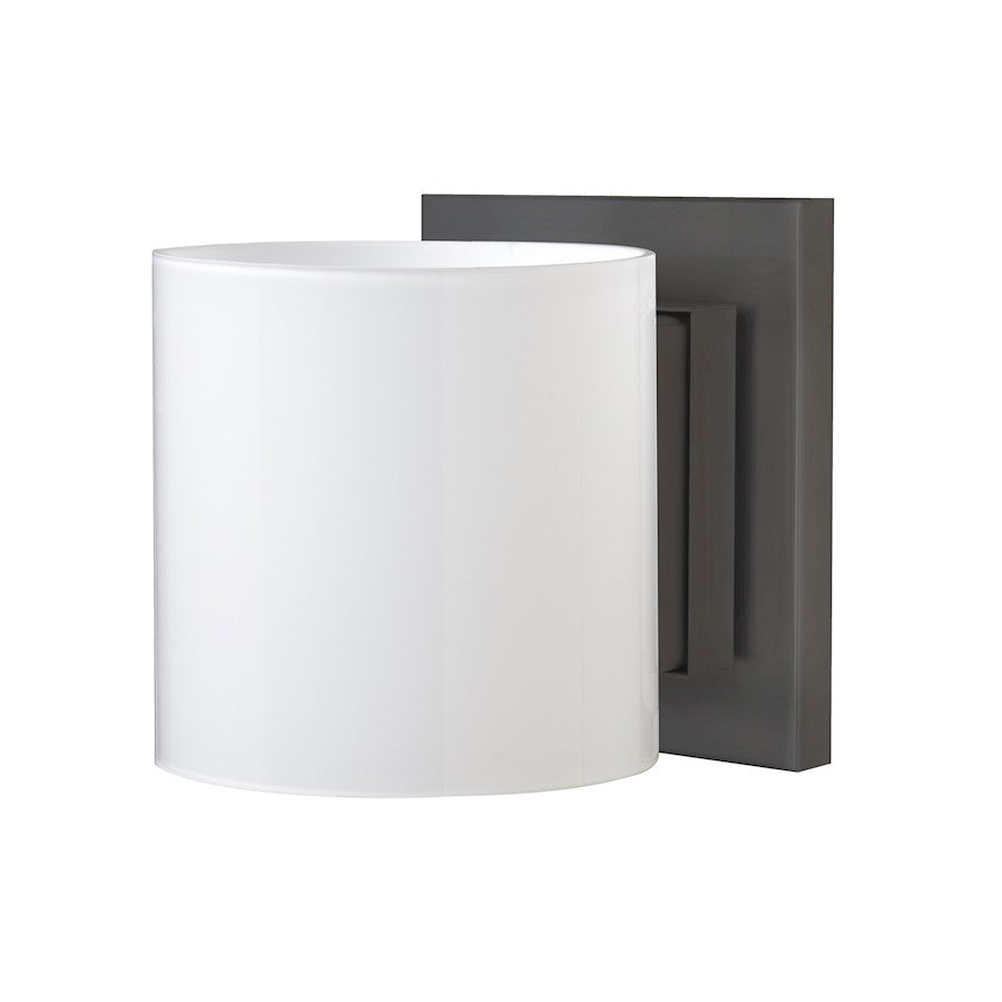 Besa Lighting Pogo 6in 1-Light LED Wall Sconce | Contemporary Brushed Bronze and White Opal Glass | Bathroom & Hallway | Model 1WS-718006-LED-BR