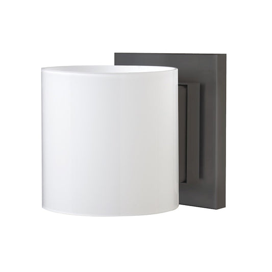 Besa Lighting Pogo 6in 1-Light LED Wall Sconce | Contemporary Brushed Bronze and White Opal Glass | Bathroom & Hallway | Model 1WS-718006-LED-BR