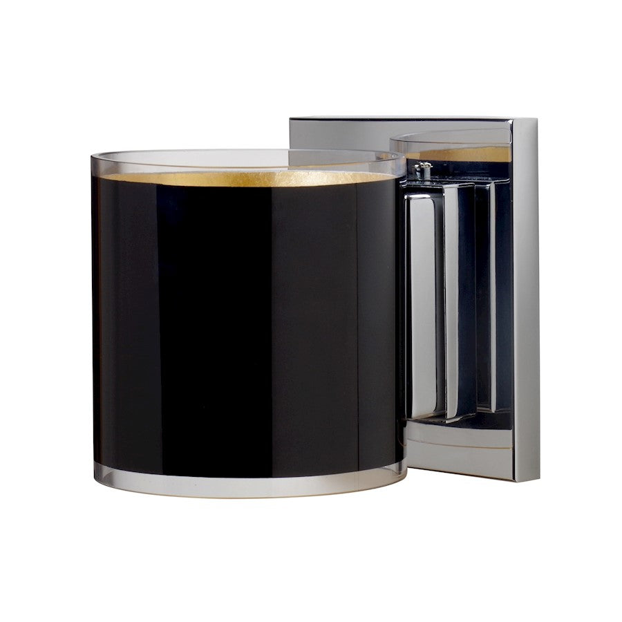 Besa Lighting Pogo 6in 1-Light Wall Sconce | Contemporary Chrome and Gold Glass | Hallway & Bathroom | 6.25 x 4.75 x 5.5 in | Model 1WS-7180GF-CR
