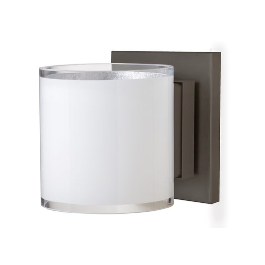 Besa Lighting Pogo 6in 1-Light LED Wall Sconce | Contemporary Brushed Bronze and White Glass | Bedroom & Hallway Accent | Model 1WS-7180SF-LED-BR