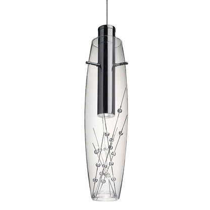 Besa Lighting Willow 13in 1-Light LED Pendant | Contemporary Satin Nickel and Clear Glass | Kitchen Island & Dining Room | Model 1XT-1688WW-LED-SN