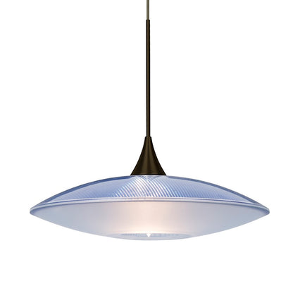 Besa Lighting Spazio 1 Light Cord Pendant, Bronze/Blue - 1XT-6294BL-BR