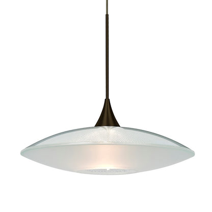 Besa Spazio 8in 1-Light Pendant | Contemporary Bronze and Clear Glass | Kitchen Island & Dining Room | 8.75 x 8.75 x 2.5 in | Model 1XT-6294CL-BR