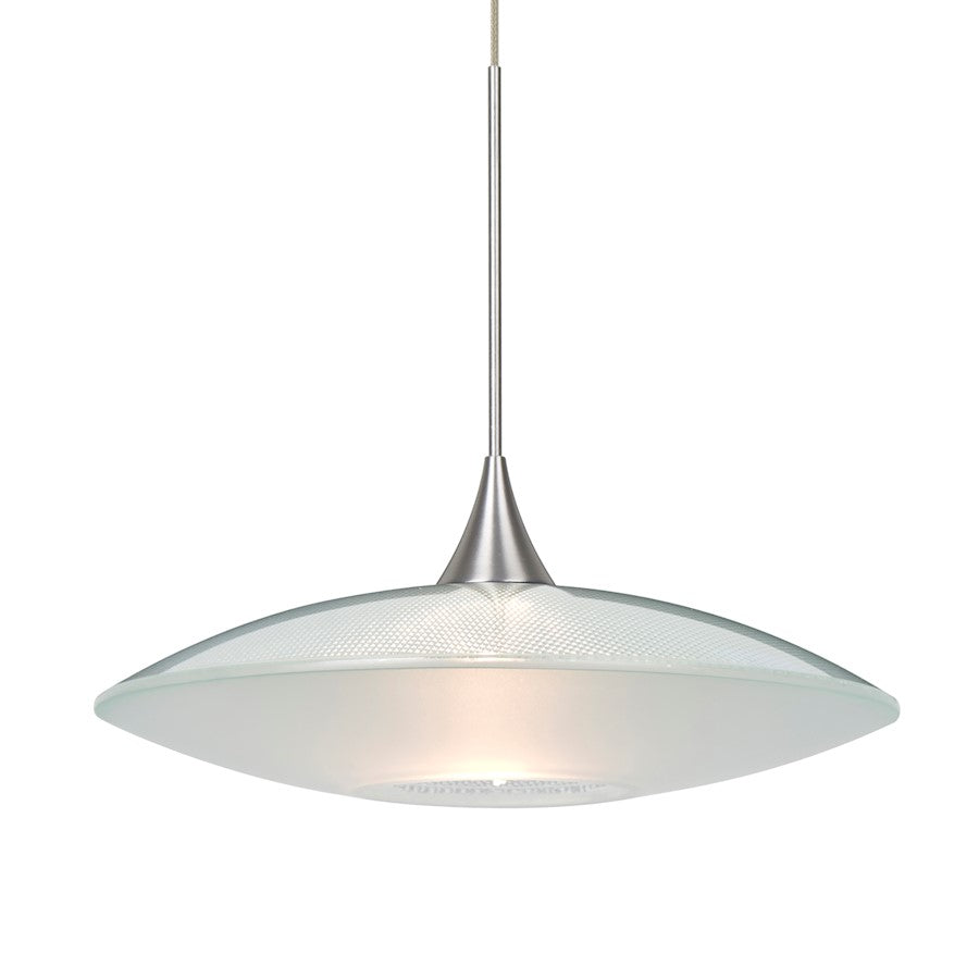 Besa Spazio 8in 1-Light LED Pendant | Contemporary Satin Nickel and Clear Glass | Kitchen Island & Dining Room | Model 1XT-6294CL-LED-SN