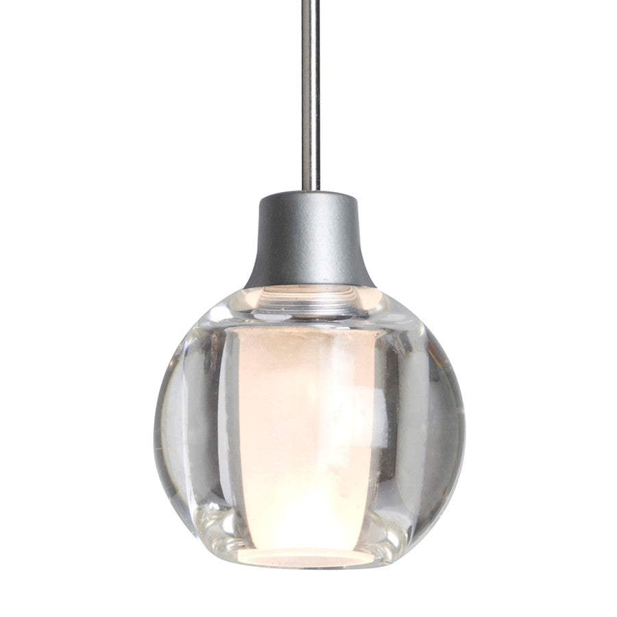 Besa Lighting Boca 3 1-Light Cord Pendant | Modern Satin Nickel and Clear Glass | Kitchen Island & Dining Room | 3.15 x 3 in | Model 1XT-BOCA3CL-SN