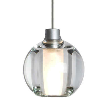 Besa Lighting Boca 5 4in 1-Light LED Pendant | Modern Satin Nickel and Clear Glass | Kitchen Island & Dining Room | Model 1XT-BOCA5CL-LED-SN