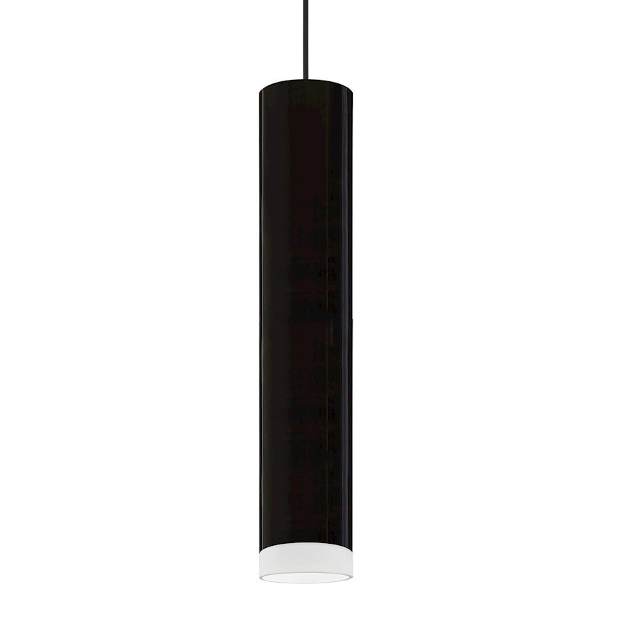 Besa Lighting Cafe 12 2in 1-Light Cord Pendant | Contemporary Black and Black Glass | Kitchen Island & Dining Room | Model 1XT-CAFE12BF-BK