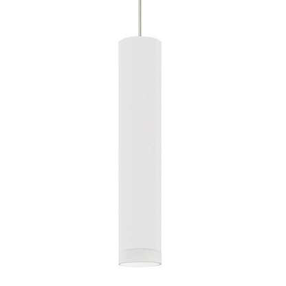 Besa Lighting Cafe 12 1-Light LED Pendant | Contemporary Satin Nickel and White Glass | Kitchen Island & Dining Room | Model 1XT-CAFE12WF-LED-SN