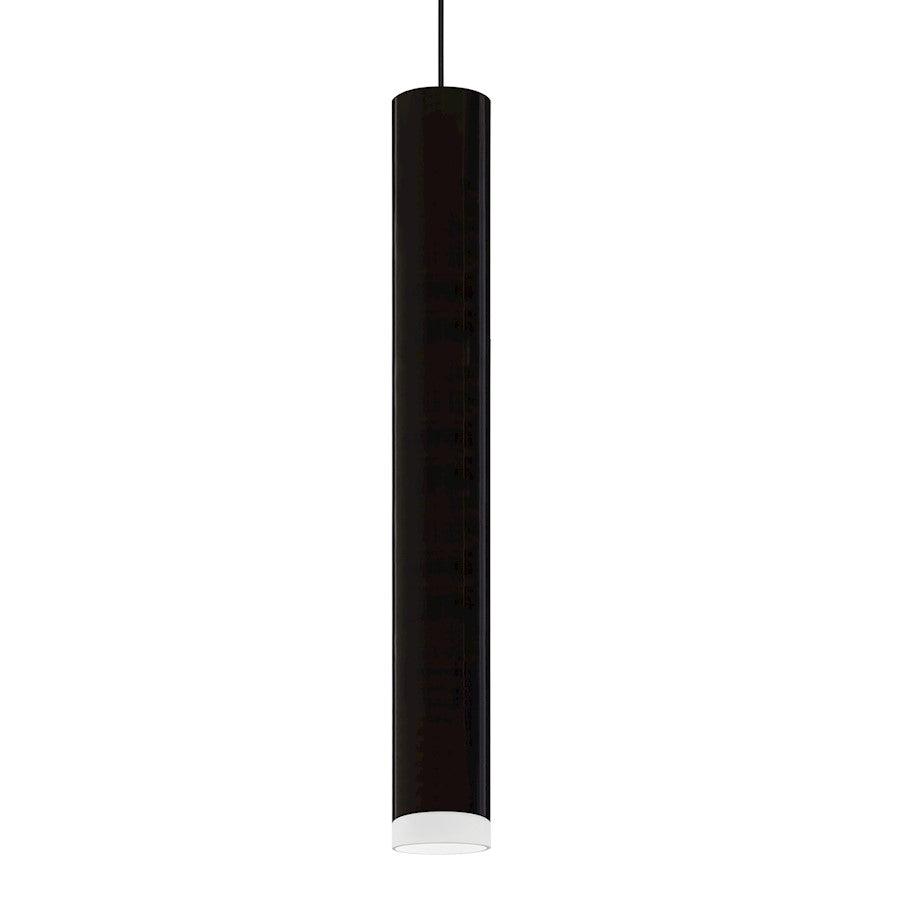 Besa Lighting Cafe 18 1-Light Pendant | Contemporary Black and Black Glass | Kitchen Island & Dining Room | 2 x 2 x 18 in | Model 1XT-CAFE18BF-BK