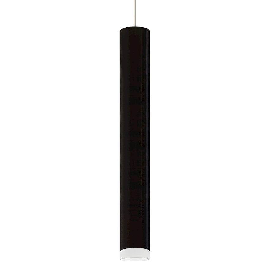 Besa Lighting Cafe 18 1-Light Pendant | Contemporary Satin Nickel and Black Glass | Kitchen Island & Dining Room | Model 1XT-CAFE18BF-SN