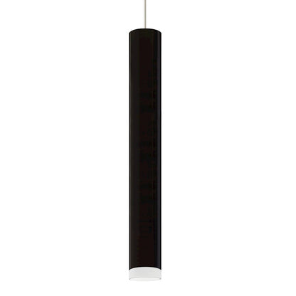 Besa Lighting Cafe 18 1-Light Pendant | Contemporary Satin Nickel and Black Glass | Kitchen Island & Dining Room | Model 1XT-CAFE18BF-SN