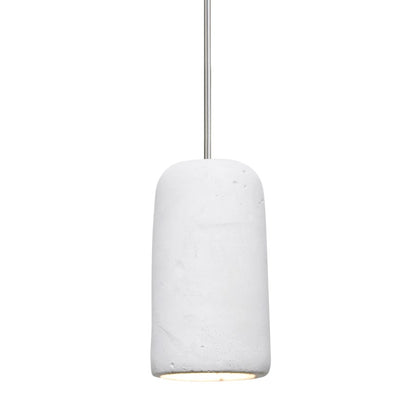 Besa Glide 4in 1-Light LED Pendant | Industrial Satin Nickel and White Concrete | Kitchen Island & Dining Room | 2 x 4 in | Model 1XT-GLIDEWH-LED-SN