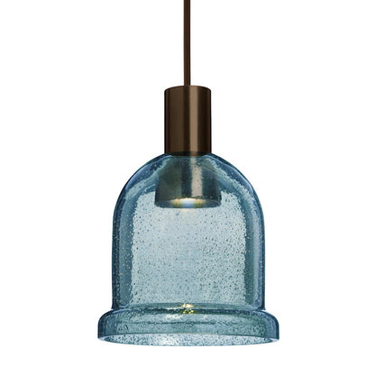 Besa Lighting Kiba 1 Light LED Pendant, Bronze/Blue - 1XT-KIBABL-LED-BR