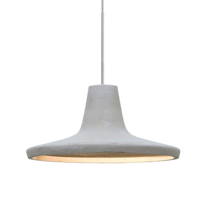 Besa Lighting Modus 9in 1-Light LED Pendant | Industrial Satin Nickel and Gray Concrete | Kitchen Island & Dining Room | Model 1XT-MODUSNA-LED-SN