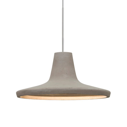 Besa Lighting Modus 9in 1-Light Pendant | Industrial Satin Nickel and Tan Concrete Shade | Kitchen Island & Dining Room | Model 1XT-MODUSTN-LED-SN