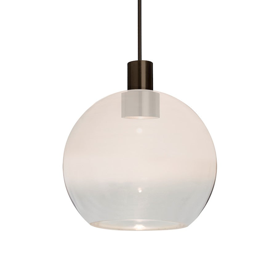 Besa Lighting Newton 6 1-Light LED Cord Pendant | Contemporary Bronze and White Glass | Kitchen Island & Dining Room | Model 1XT-NEWTON6WC-LED-BR