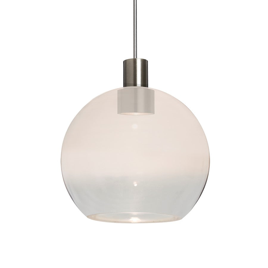 Besa Lighting Newton 6 1-Light LED Cord Pendant | Contemporary Satin Nickel and White Glass | Kitchen Island & Dining | Model 1XT-NEWTON6WC-LED-SN