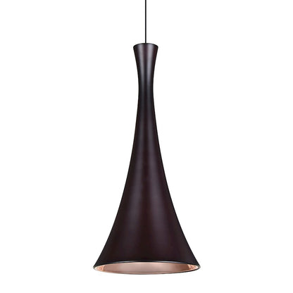 Besa Lighting Rondo 7in 1-Light LED Pendant | Industrial Bronze Aluminum | Kitchen Island & Task Lighting | 7.88 x 16.85 in | Model 1XT-RONDO-LED-BR