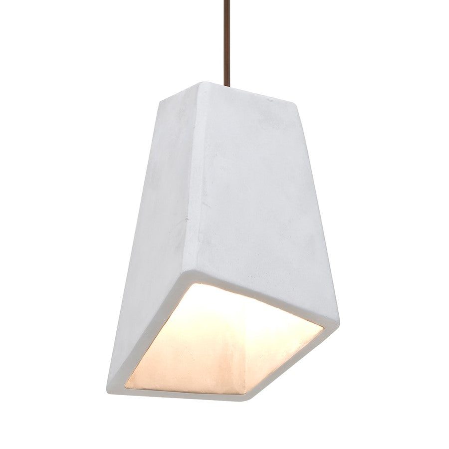 Besa Skip 4in 1-Light Pendant | Industrial Bronze and White Concrete | Kitchen Island & Dining Room | 4 x 4 x 6 in | Model 1XT-SKIPWH-LED-BR
