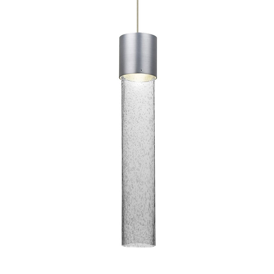 Besa Lighting Wanda 12in 1-Light LED Pendant | Transitional Satin Nickel and Clear Glass | Kitchen Island & Dining Room | Model 1XT-WAND12CL-LED-SN